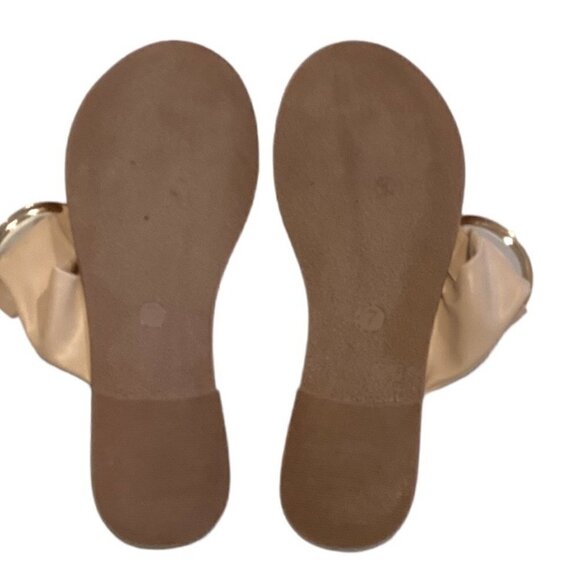 Liz Claiborne Cabella Flats Sandals Wide T-Strap/Thong Light 7 Beige/Nude 146L - Picture 6 of 6